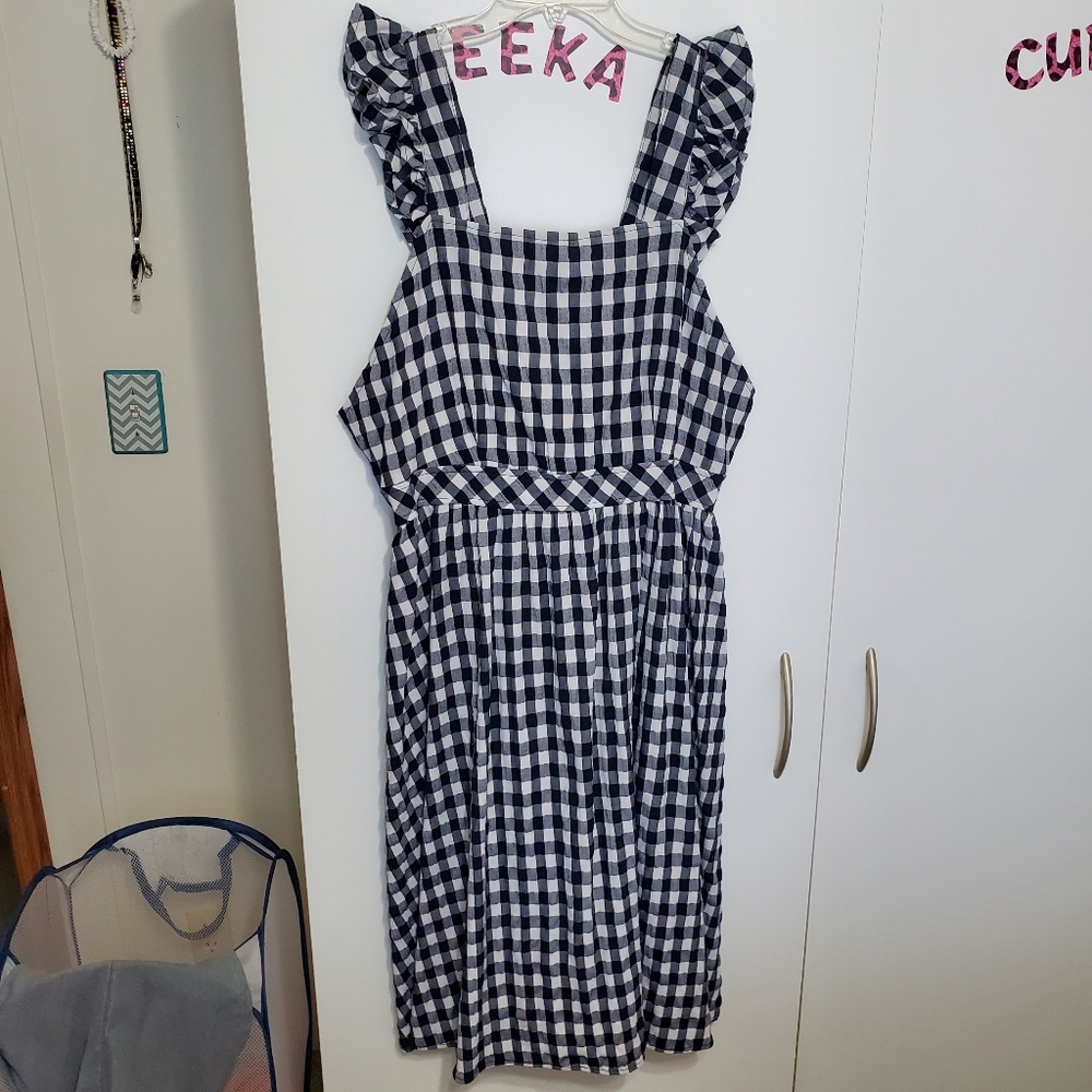 Like New Gingham Jumper Dress